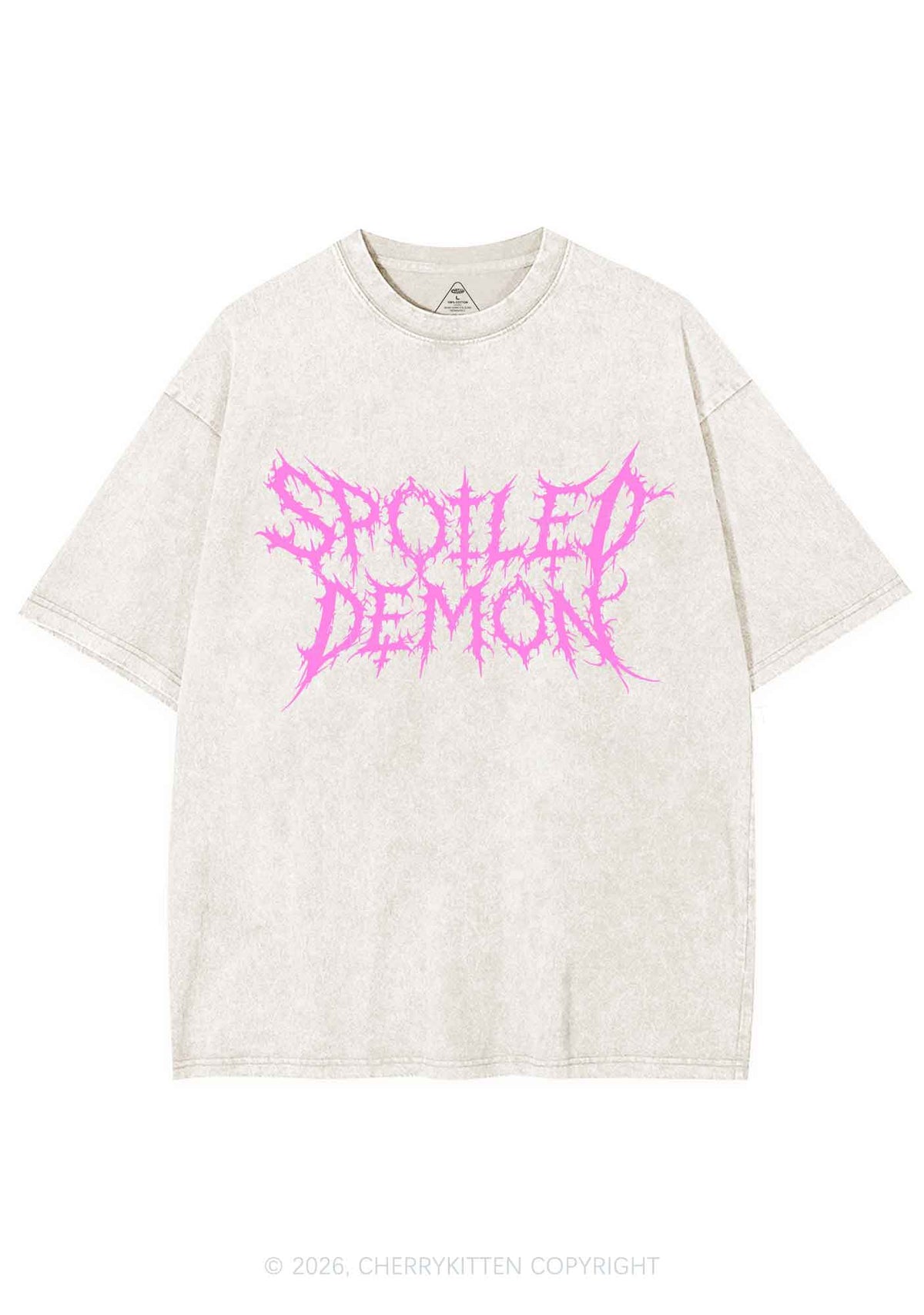 Halloween Spoiled Demon Y2K Shirts Washed Tee Cherrykitten