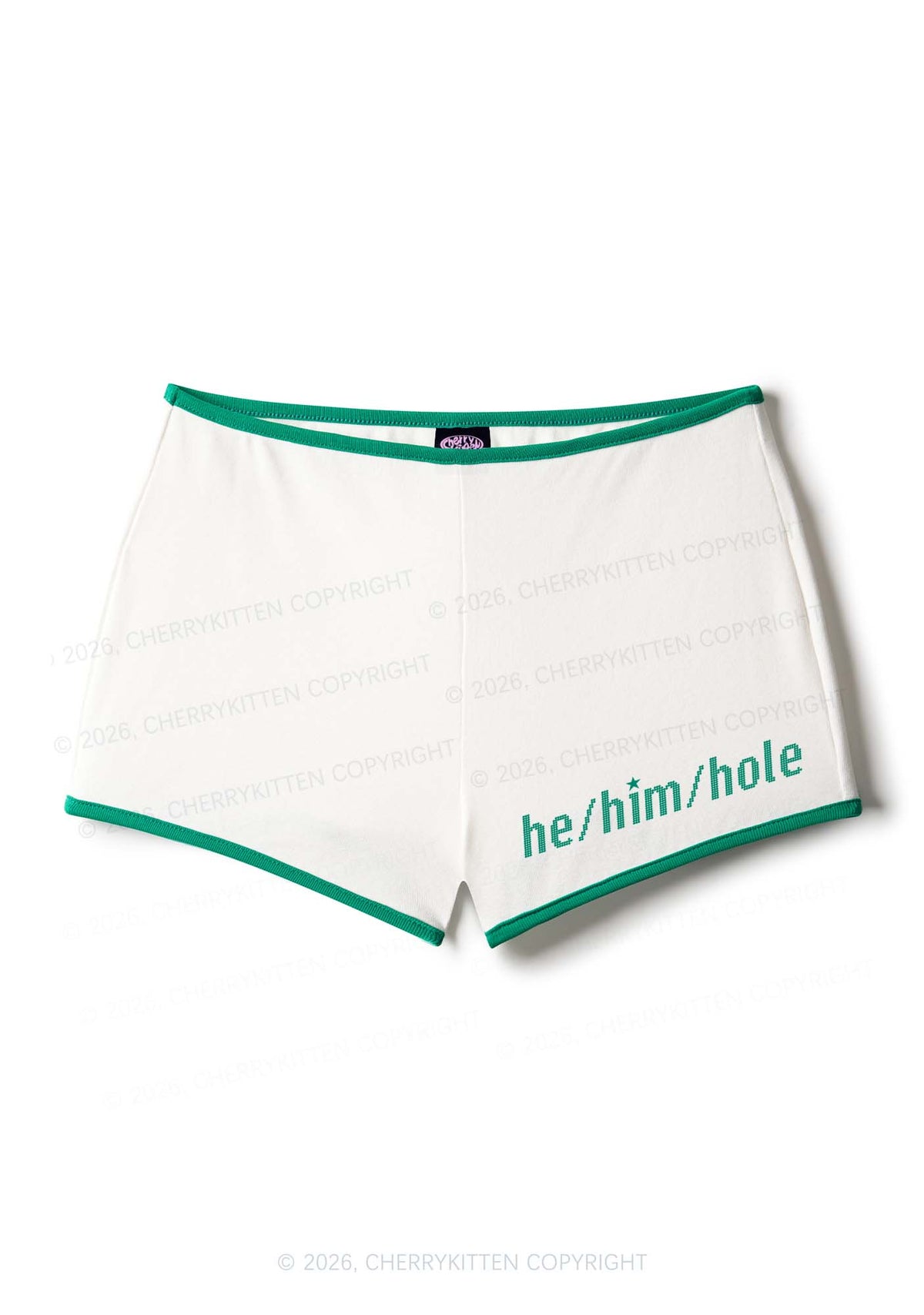 He Him Hole Pride Y2K Booty Shorts Cherrykitten