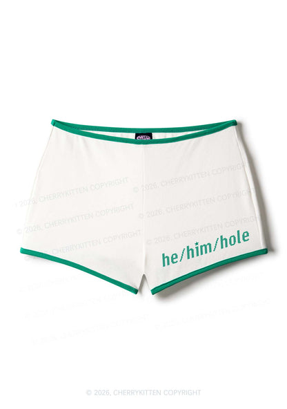 He Him Hole Pride Y2K Booty Shorts Cherrykitten