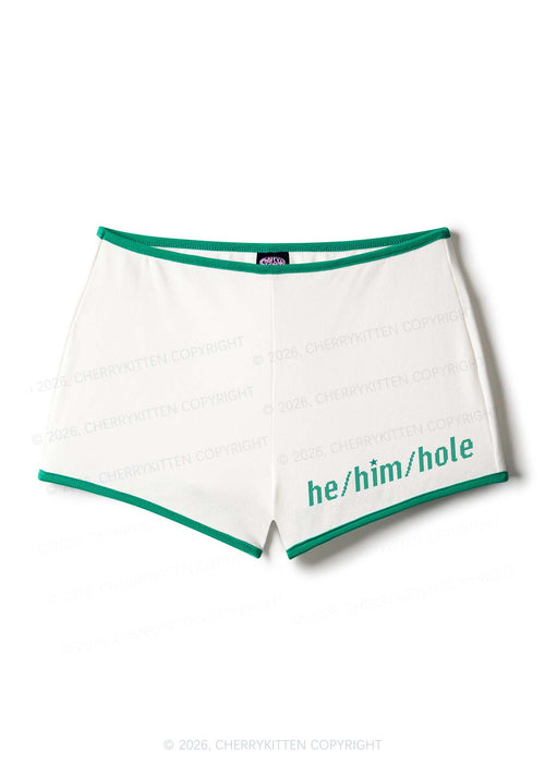 He Him Hole Pride Y2K Booty Shorts Cherrykitten
