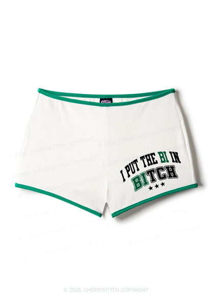 I Put The Bi In Bxxch Pride Y2K Booty Shorts Cherrykitten