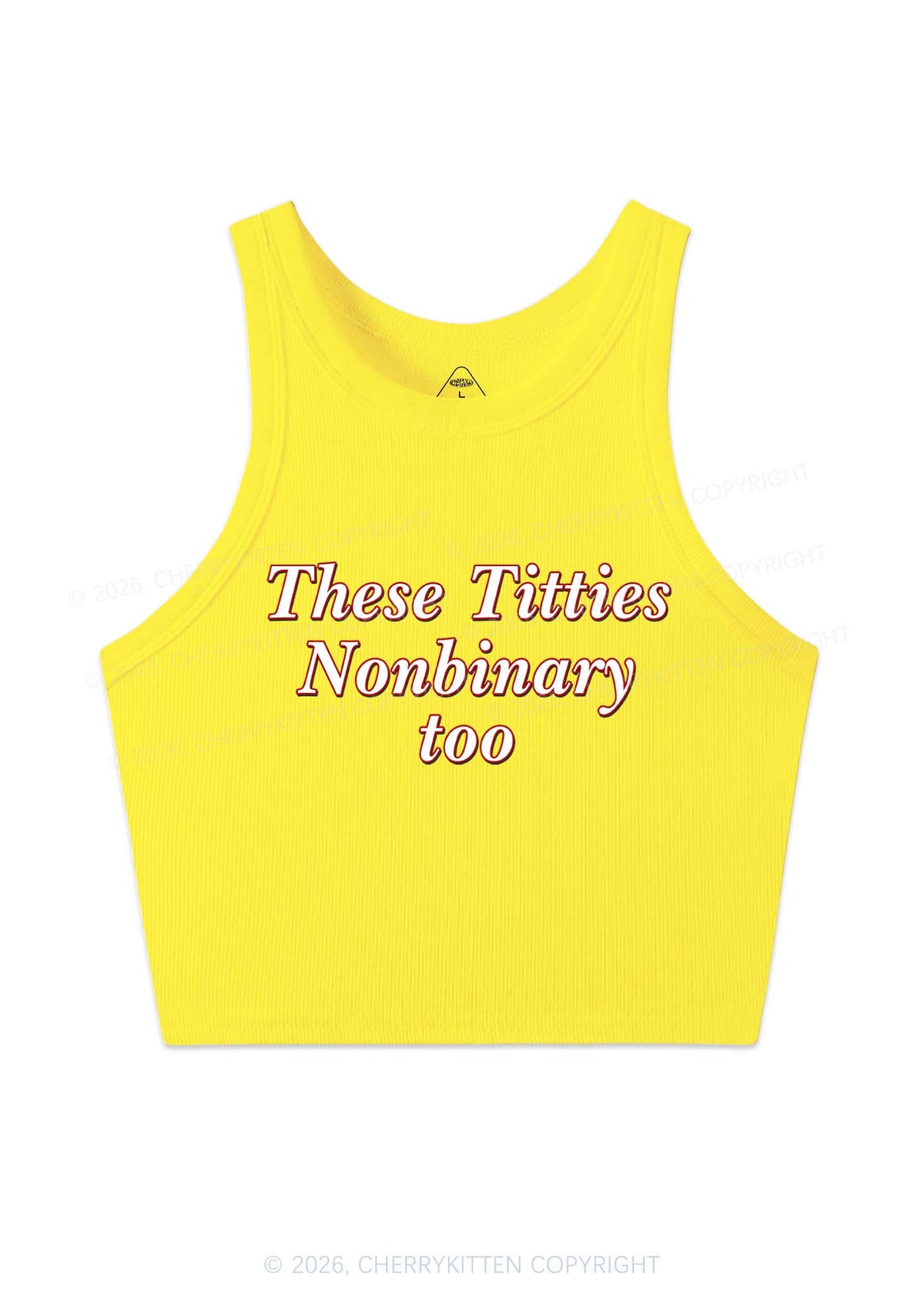 Txtties Nonbinary Too Pride Y2K Crop Tank Top Cherrykitten