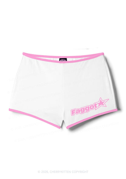 Faggot Star Logo Pride Y2K Booty Shorts Cherrykitten