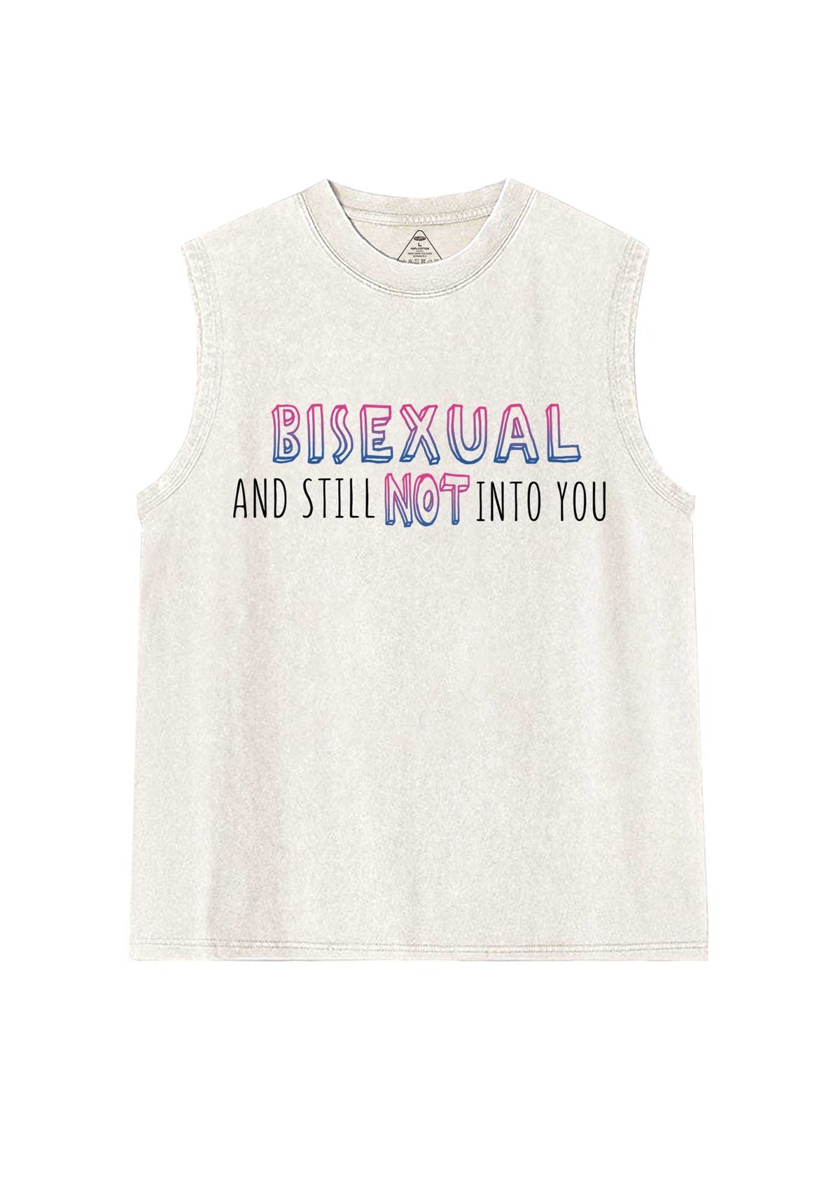 Bisexual And Still Not Into You Pride Y2K Washed Muscle Tank Cherrykitten