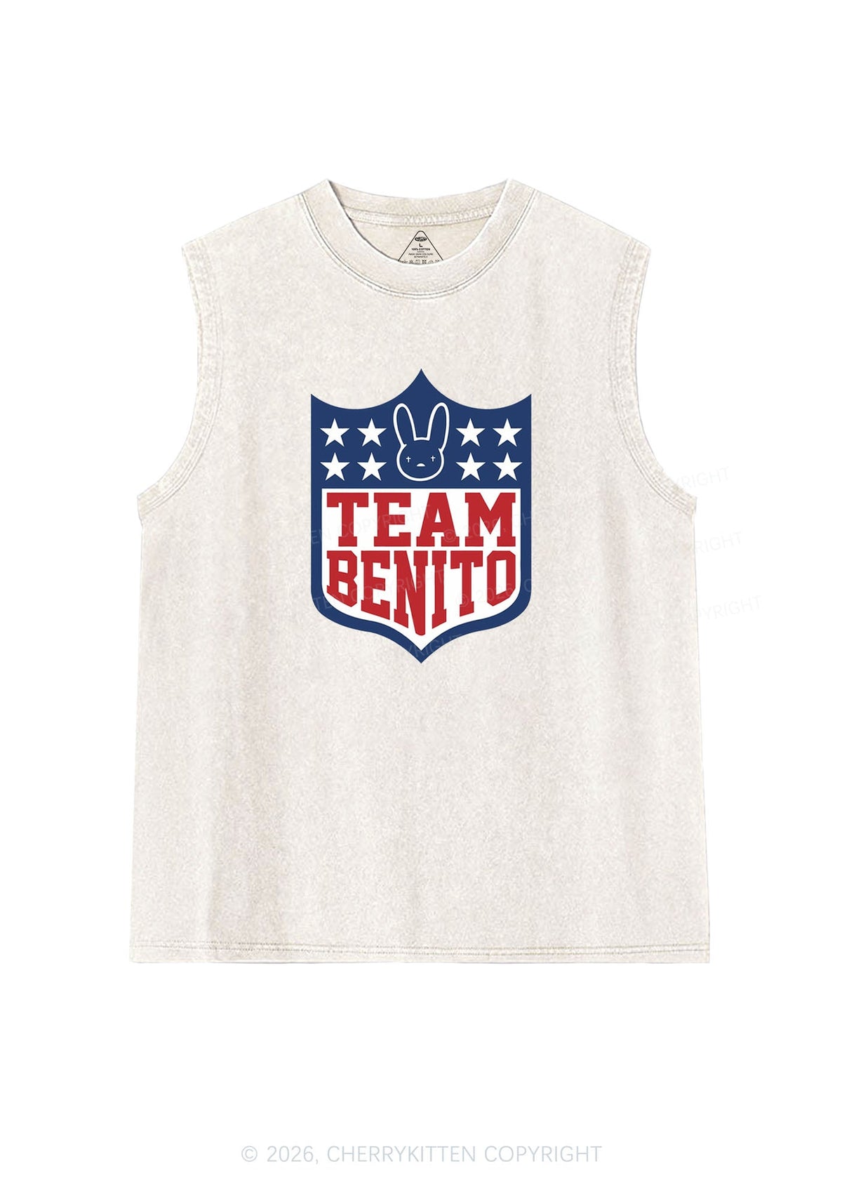 Team Bunny Y2K Washed Muscle Tank Cherrykitten