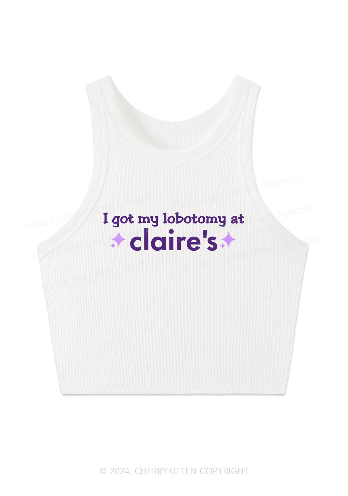 I Got My Lobotomy At Claire's Y2K Crop Tank Top Cherrykitten