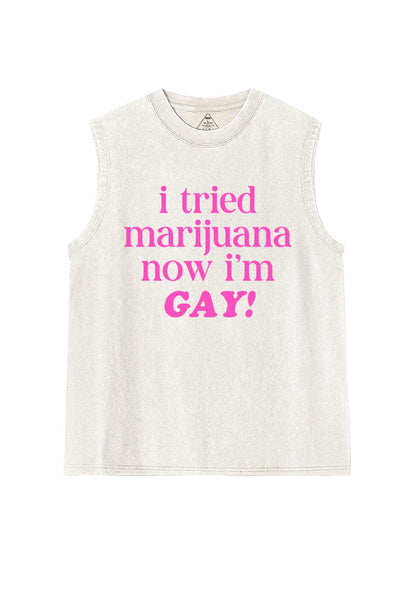 Now Im Gay Pride Y2K Washed Muscle Tank Cherrykitten
