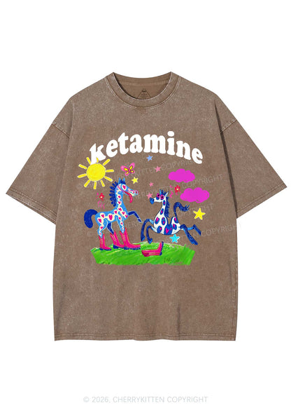Heart Spotted Pony Y2K Shirts Washed Tee Cherrykitten