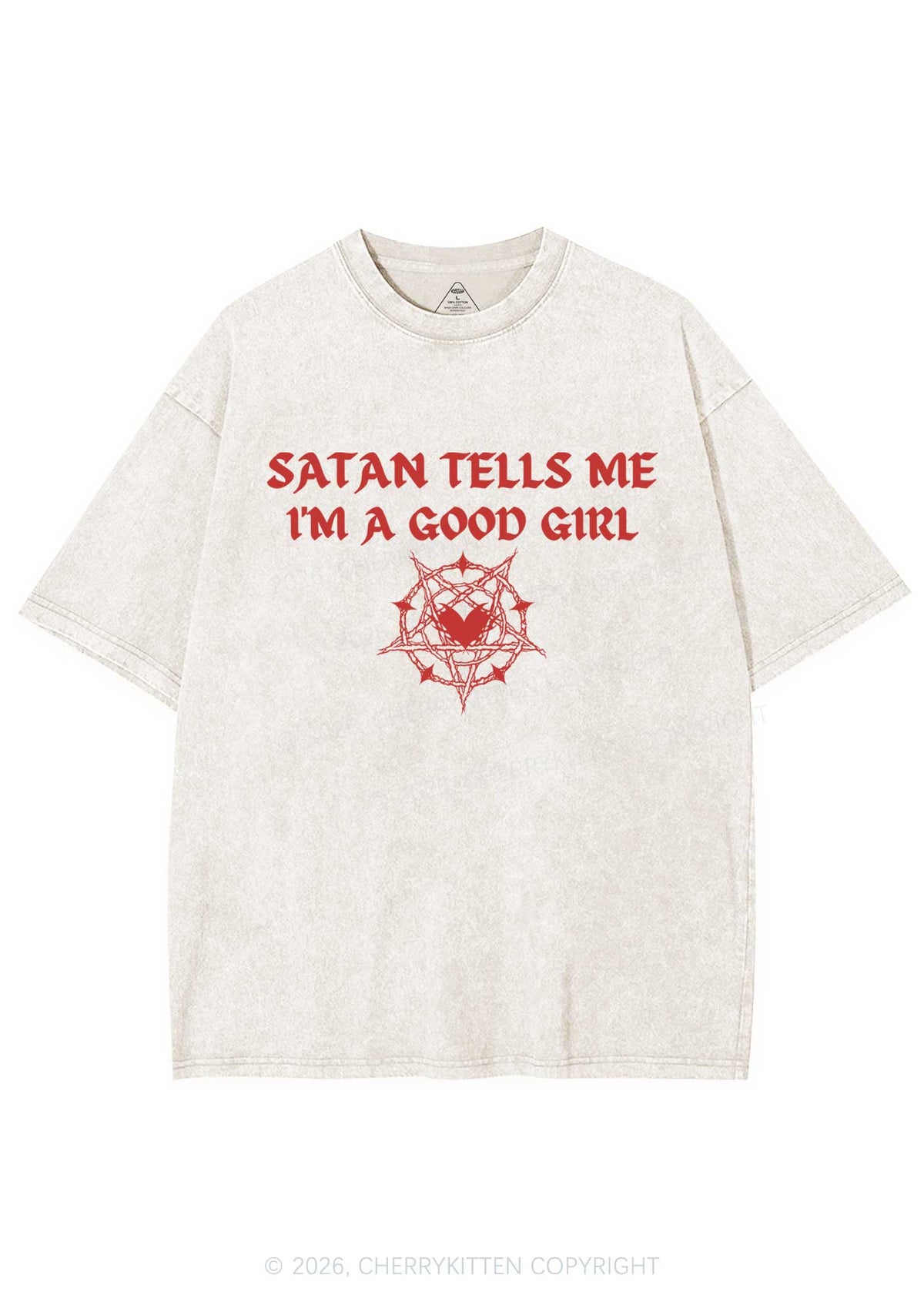 Halloween Im A Good Girl Y2K Shirts Washed Tee Cherrykitten