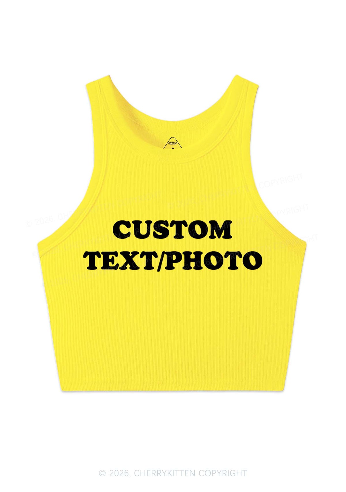 Custom Text Y2K Crop Tank Top Cherrykitten
