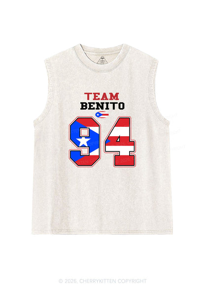 Black Team Bunny Y2K Washed Muscle Tank Cherrykitten