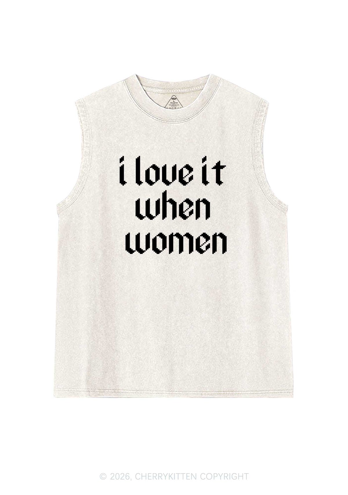 I Love It When Women Pride Y2K Washed Muscle Tank Cherrykitten