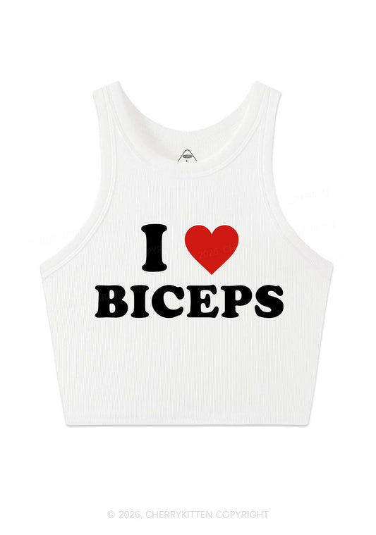 I Love Biceps Y2K Crop Tank Top Cherrykitten