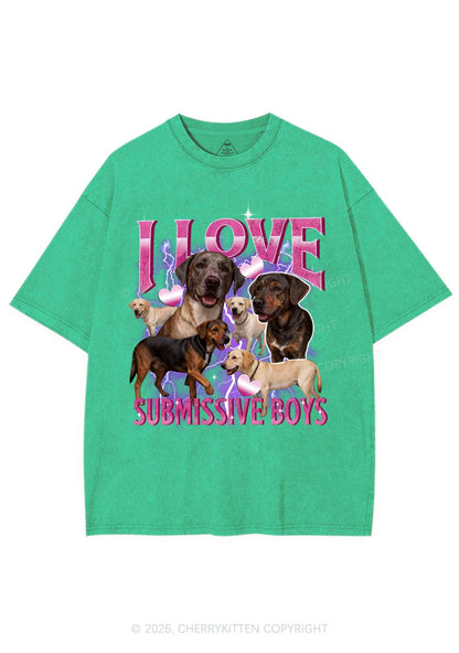 I Love S Dogs Y2K Shirts Washed Tee Cherrykitten