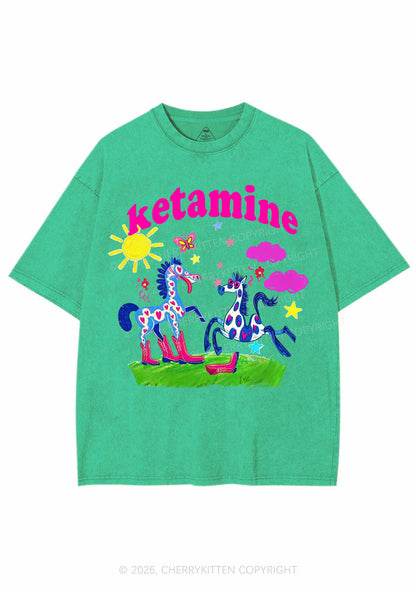 Heart Spotted Pony Y2K Shirts Washed Tee Cherrykitten