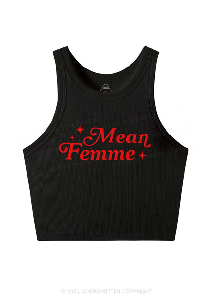 Mean Femme Pride Y2K Crop Tank Top Cherrykitten