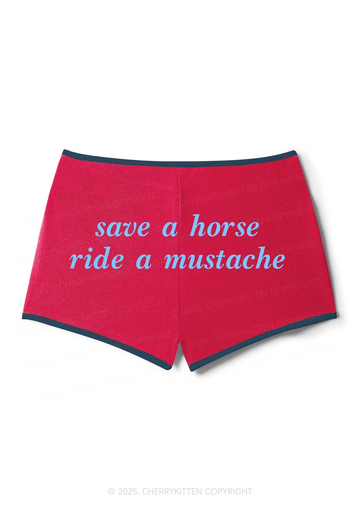 Ride A Mustache Y2K Booty Shorts Cherrykitten
