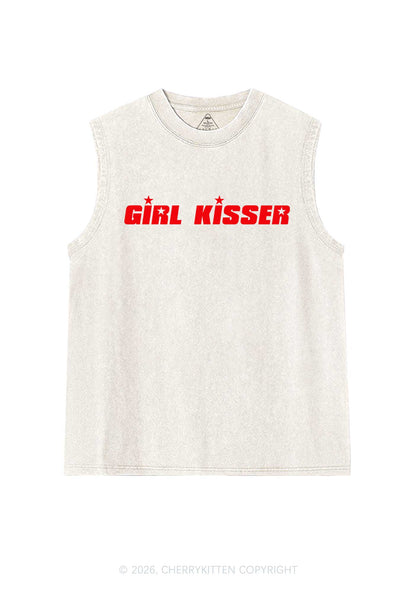 Girl Kisser Star Pride Y2K Washed Muscle Tank Cherrykitten