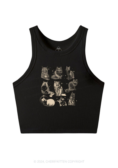 Retro Kitten Y2K Crop Tank Top Cherrykitten