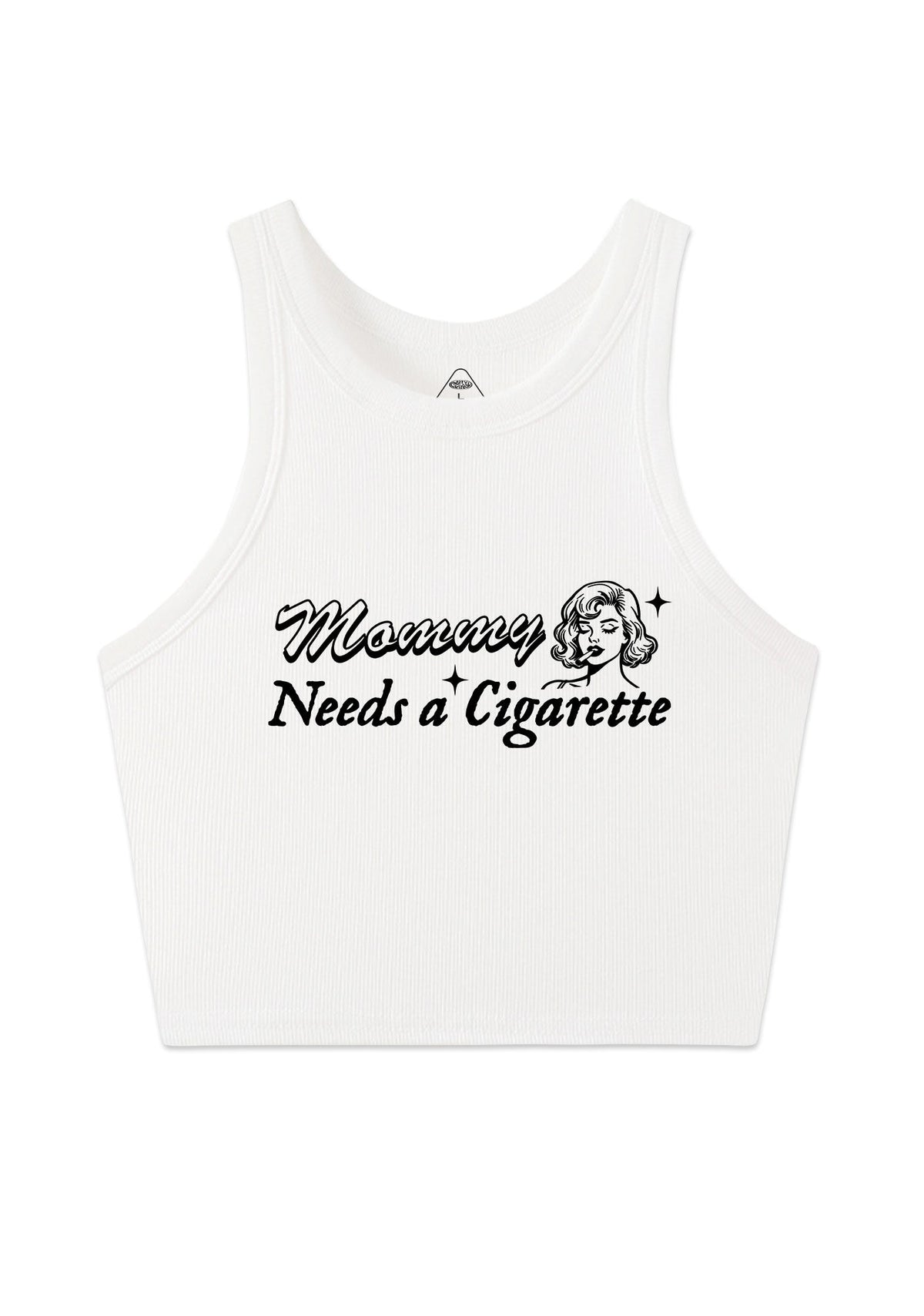 Mommy Needs Cigarette Y2K Crop Tank Top Cherrykitten