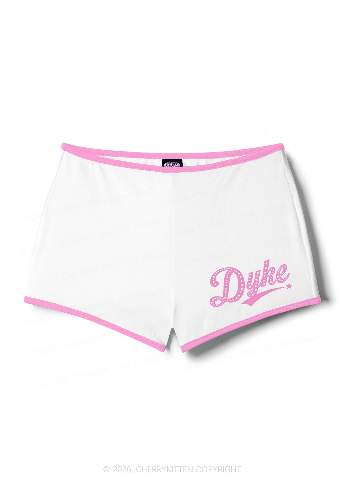 Pink Dyke Pride Y2K Booty Shorts Cherrykitten