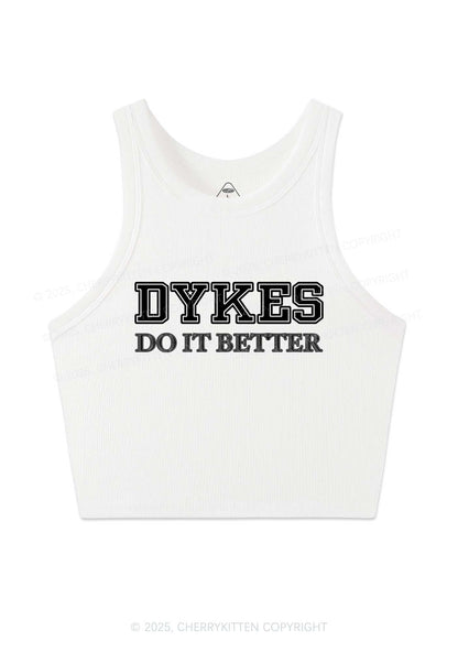Dykes Do It Better Pride Y2K Crop Tank Top Cherrykitten