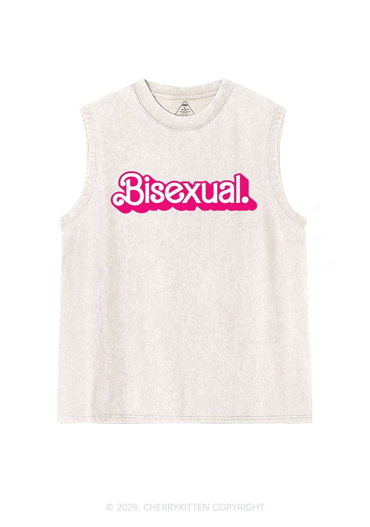 Pink Bisexual Pride Y2K Washed Muscle Tank Cherrykitten