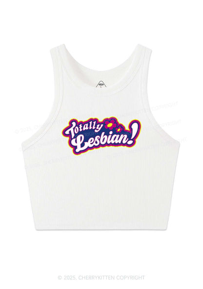 Totally Lesbian Pride Y2K Crop Tank Top Cherrykitten