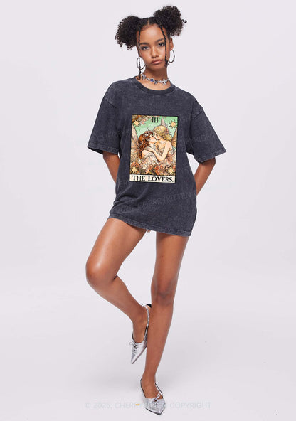 Fairykiss Lovers Tarot Pride Y2K Shirts Washed Tee Cherrykitten