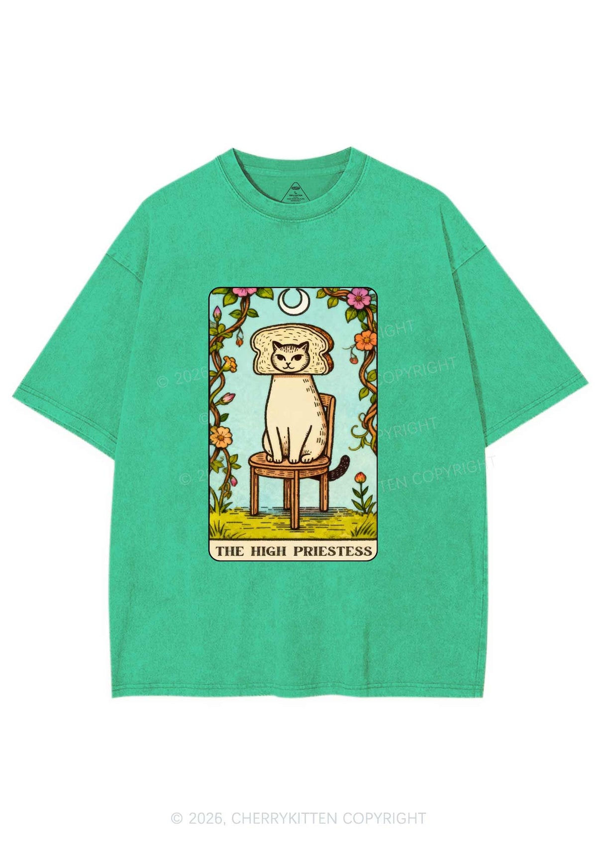 Breadhead Cat Y2K Shirts Washed Tee Cherrykitten