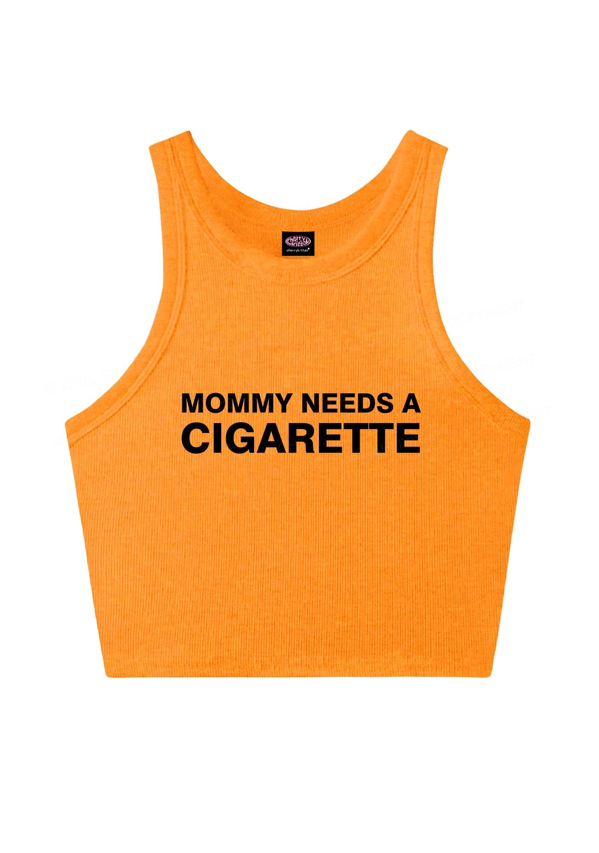 Mommy Needs A Cigarette Y2K Crop Tank Top Cherrykitten