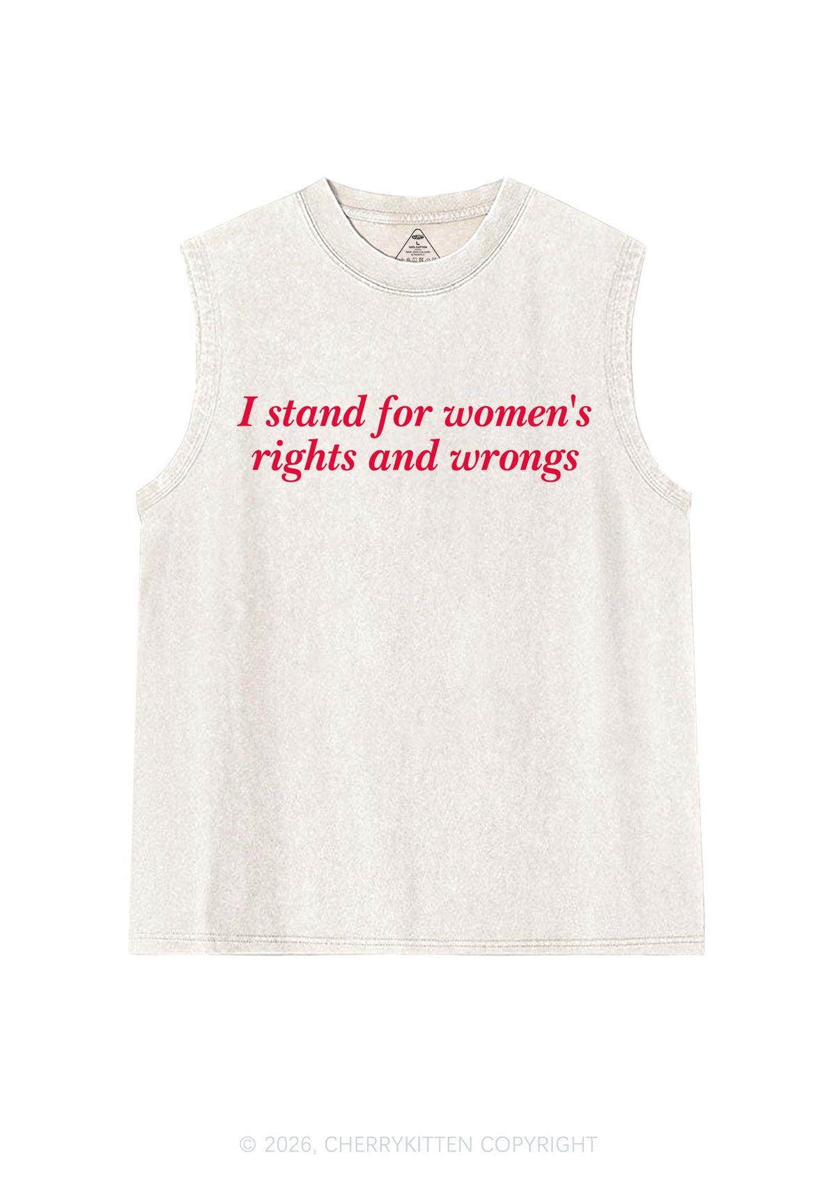 I Stand For Womens Rights Pride Y2K Washed Muscle Tank Cherrykitten