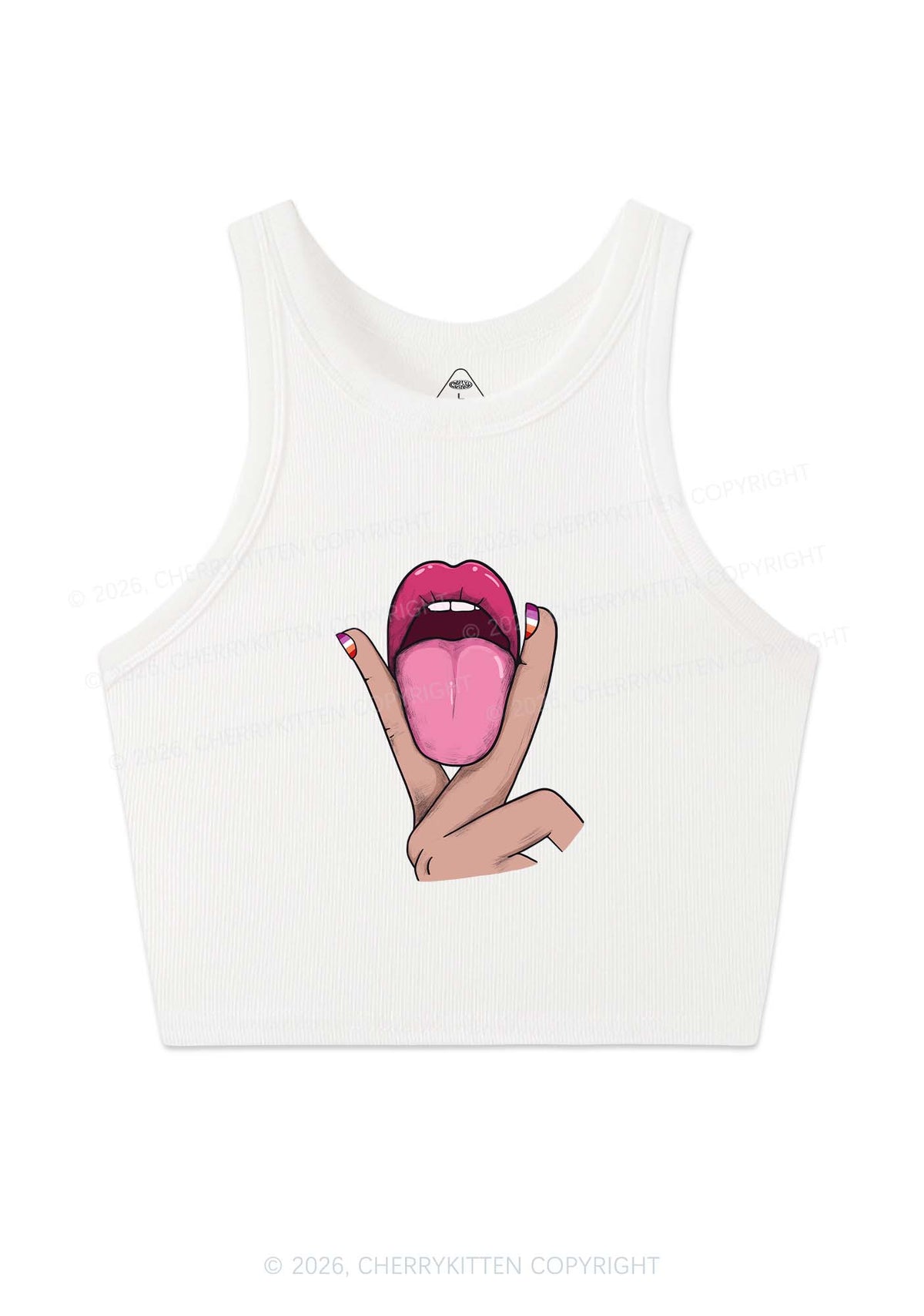 Lesbian Kissing Pride Y2K Crop Tank Top Cherrykitten