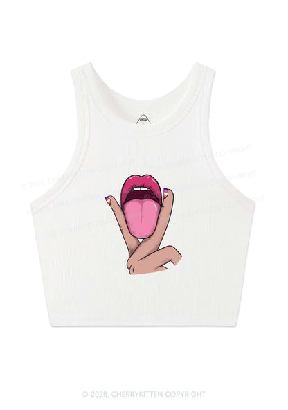 Lesbian Kissing Pride Y2K Crop Tank Top Cherrykitten