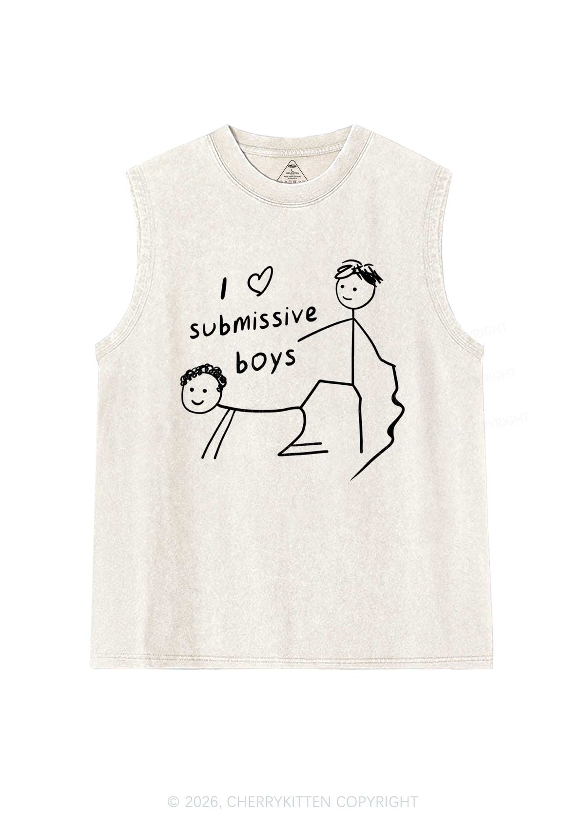 I Love S Gay Boys Pride Y2K Washed Muscle Tank Cherrykitten