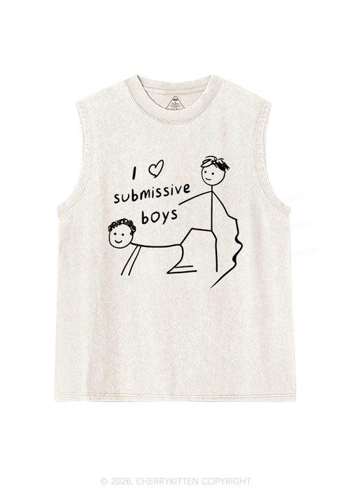 I Love S Gay Boys Pride Y2K Washed Muscle Tank Cherrykitten