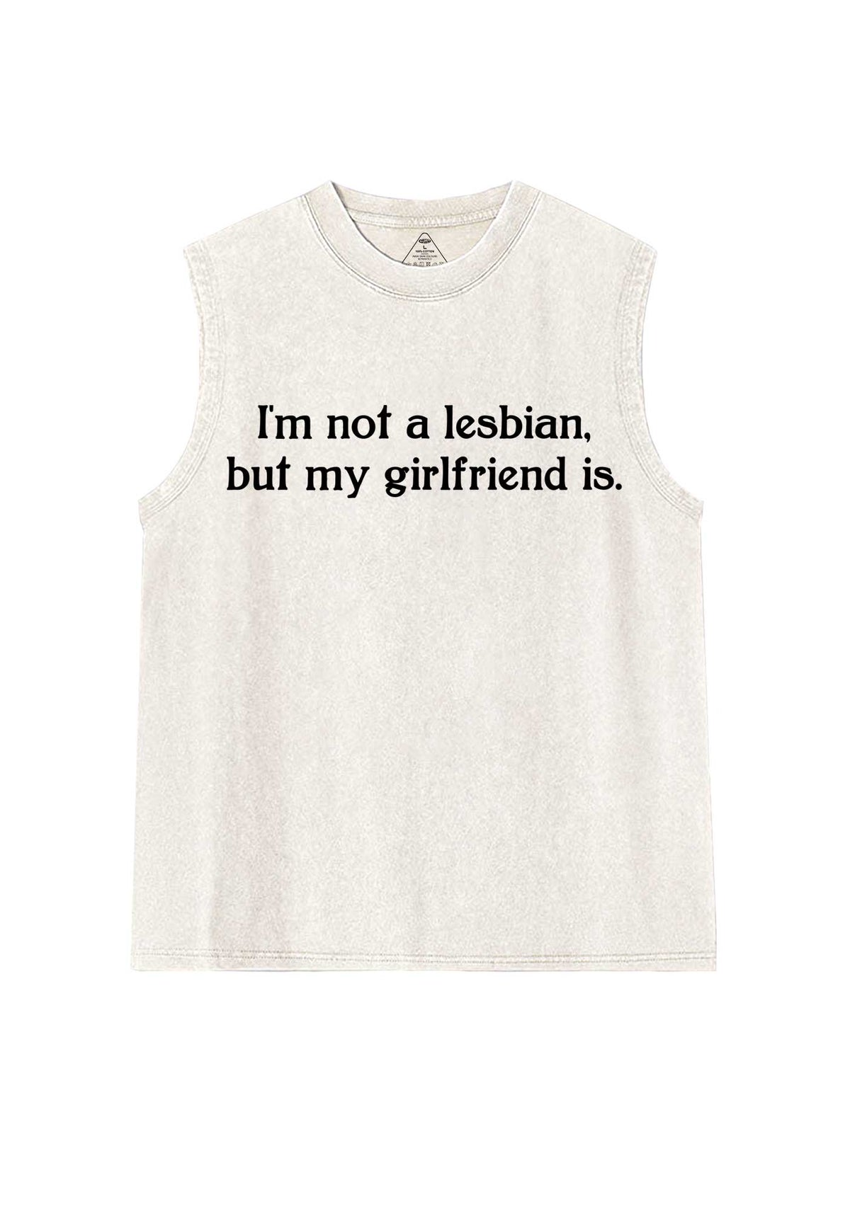 My Girlfriend Is Lesbian Pride Y2K Washed Muscle Tank Cherrykitten