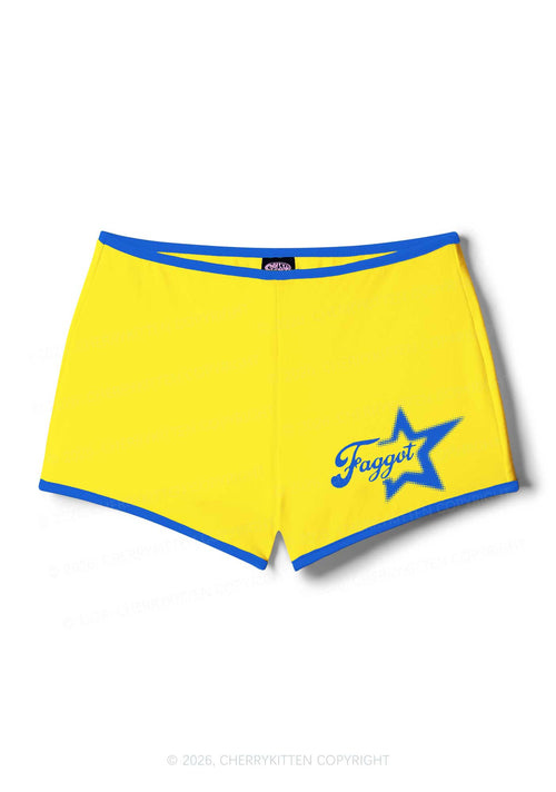 Retro Star Faggot Pride Y2K Booty Shorts Cherrykitten
