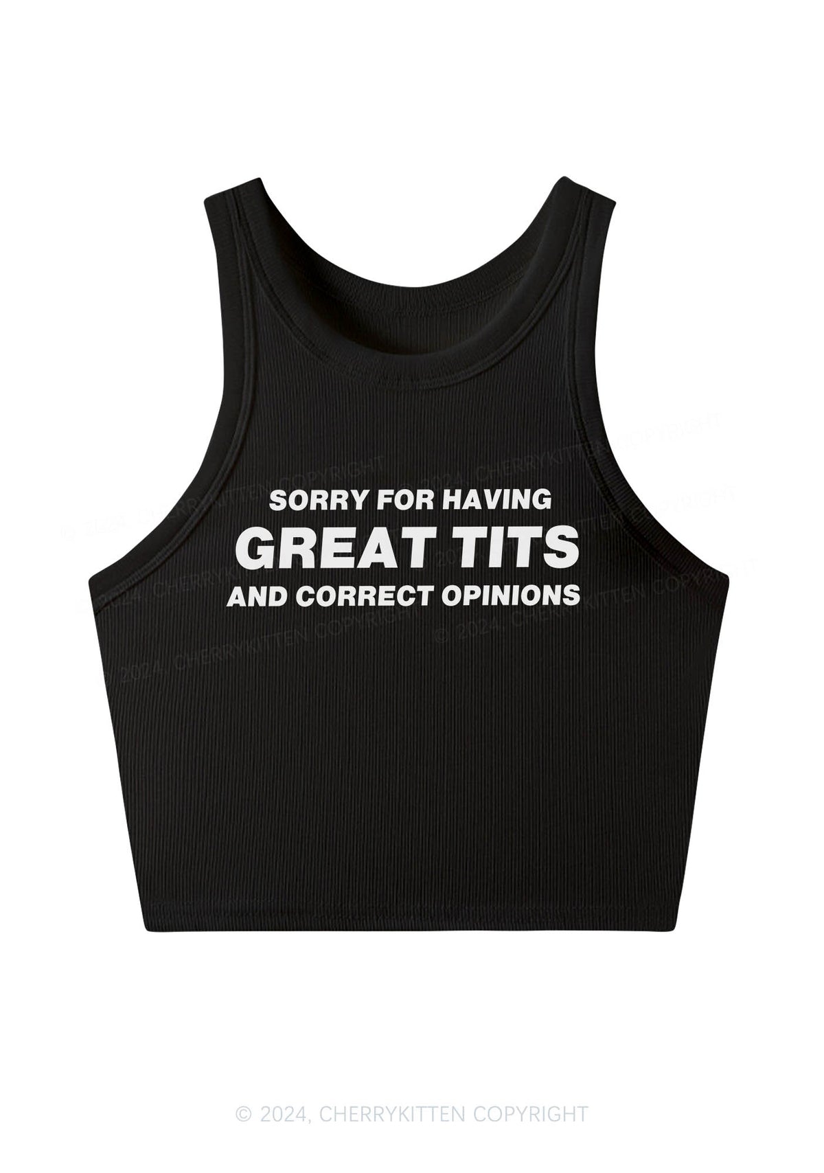 Sorry For Having Correct Opinions Y2K Crop Tank Top Cherrykitten