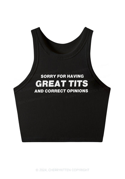 Sorry For Having Correct Opinions Y2K Crop Tank Top Cherrykitten