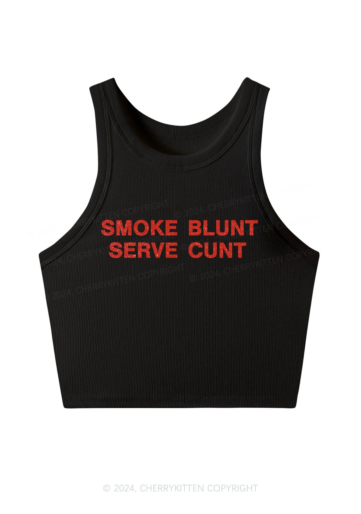 Smoke Blunt Y2K Crop Tank Top Cherrykitten