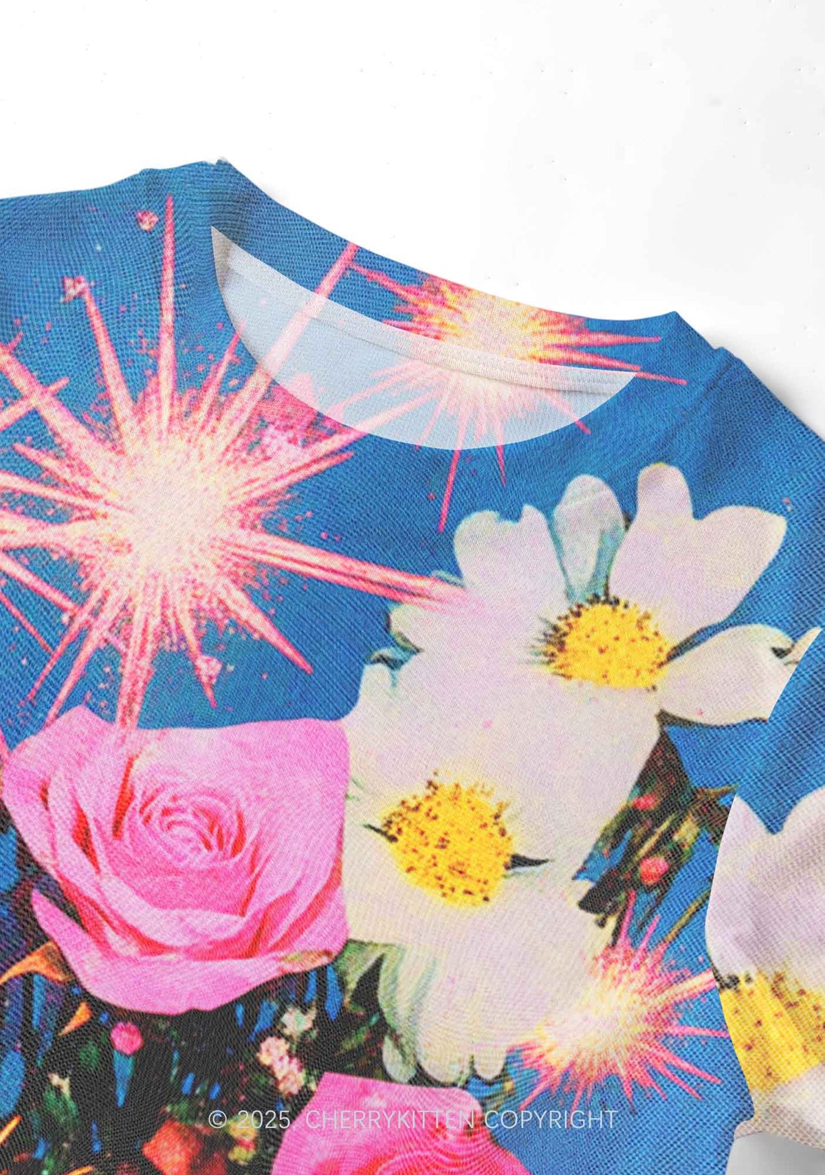 Blooming Flowers Y2K Mesh Crop Top Cherrykitten
