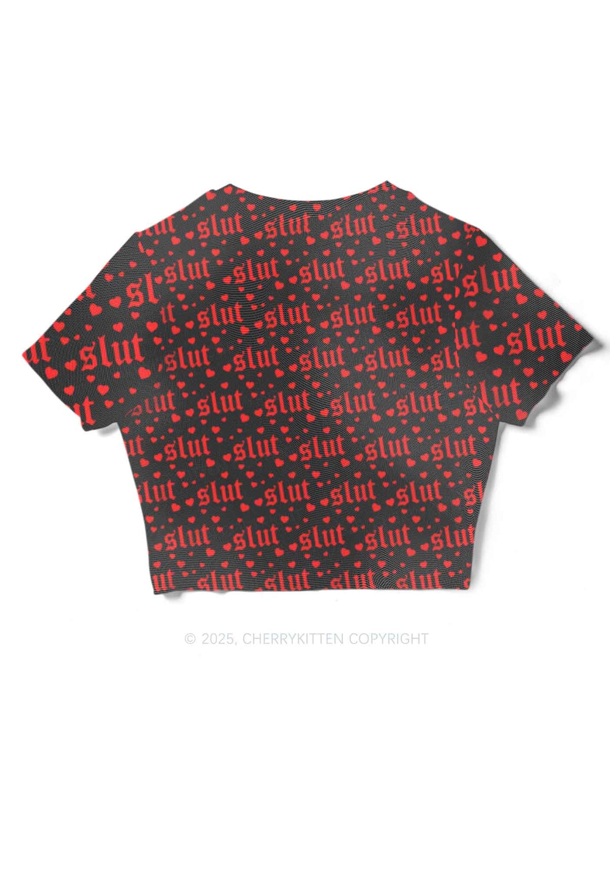 Black Slxt Y2K Mesh Crop Top Cherrykitten