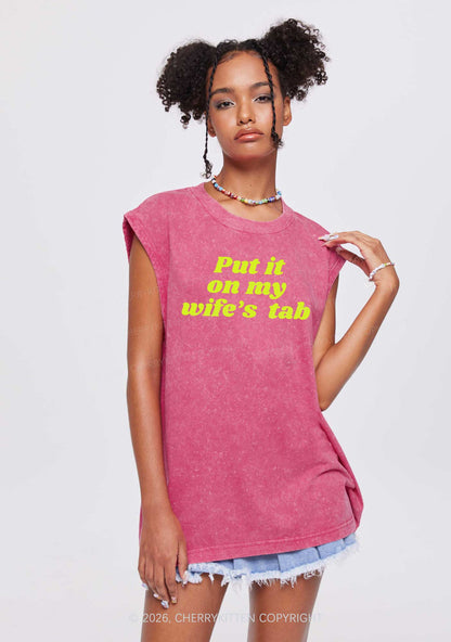 Put It On My Wifes Tab Pride Y2K Washed Muscle Tank Cherrykitten