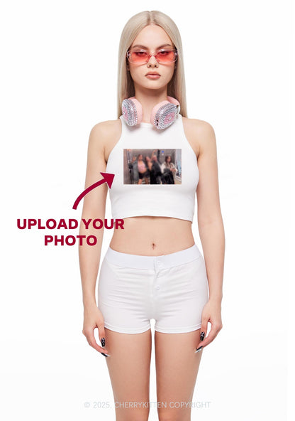 Custom Text Y2K Crop Tank Top Cherrykitten