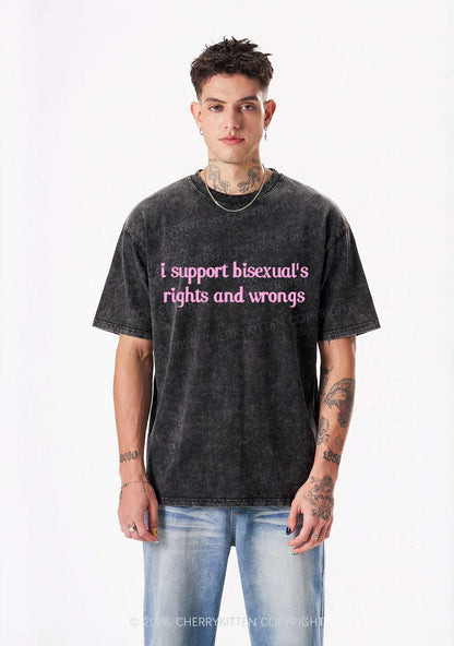 I Support Bisexuals Pride Y2K Shirts Washed Tee Cherrykitten