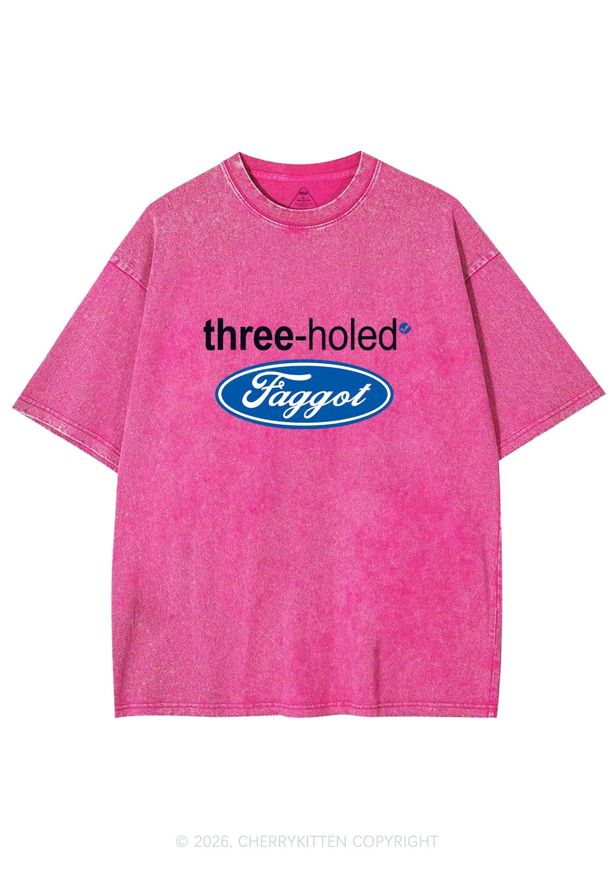 Three Holed Faggot Pride Y2K Shirts Washed Tee Cherrykitten
