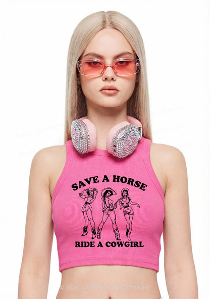 Ride A Cowgirl Y2K Crop Tank Top Cherrykitten