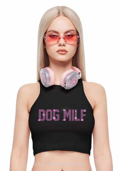 Rhinestone Dog Mxxf Y2K Crop Tank Top Cherrykitten