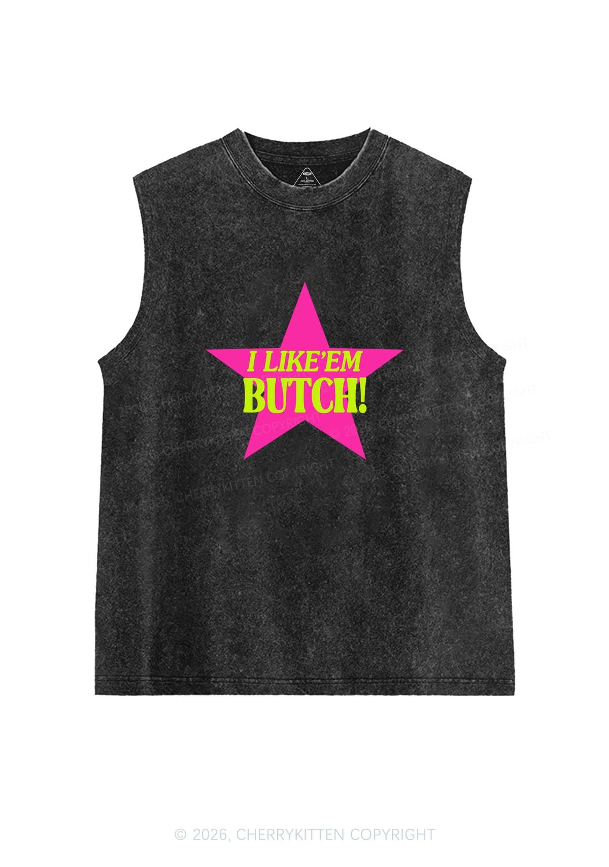 I Like Butch Pride Y2K Washed Muscle Tank Cherrykitten